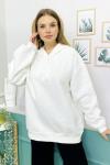 156410 Oversize Kapsonlu Sardonlu Sweatshirt